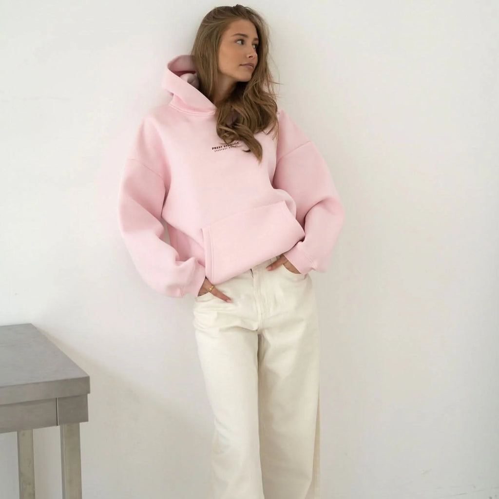 Minimalist Oversize Hoodie - Pink