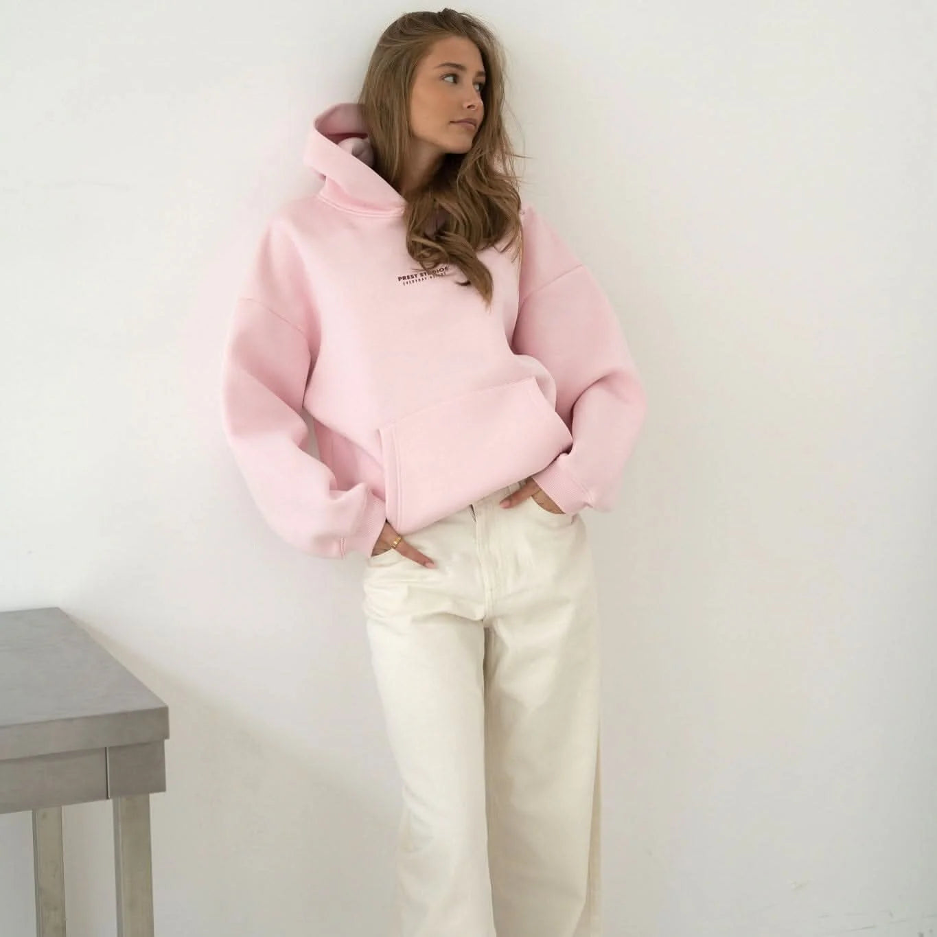 Minimalist Oversize Hoodie - Pink