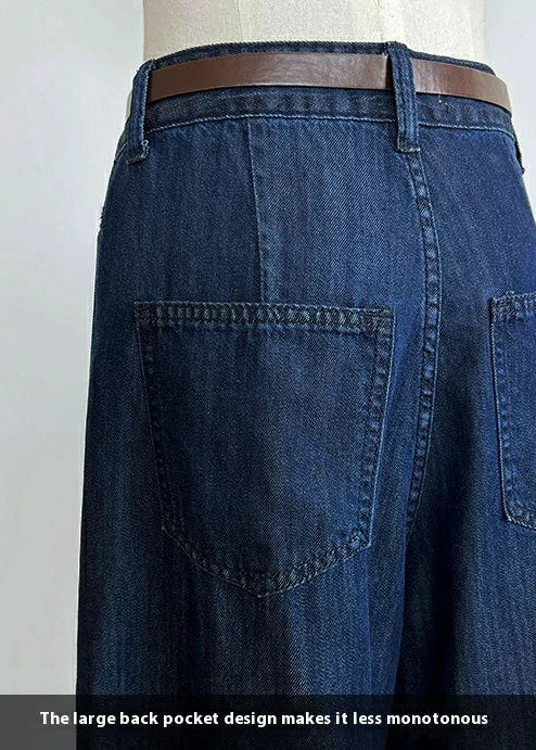 Denim Straight-Leg Pants