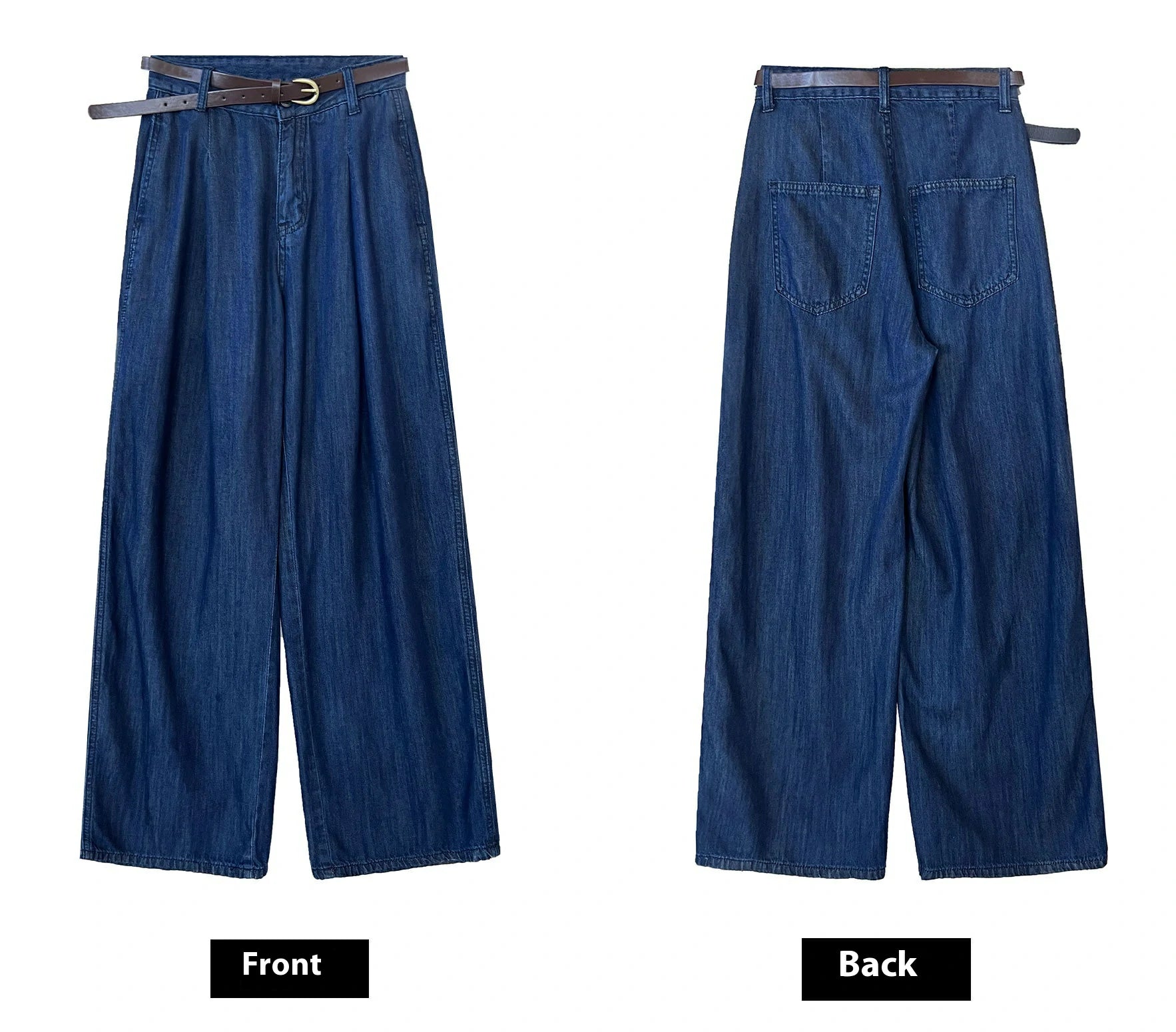 Denim Straight-Leg Pants