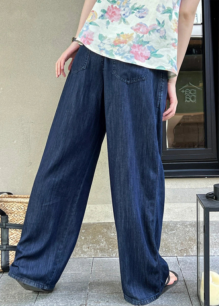 Denim Straight-Leg Pants