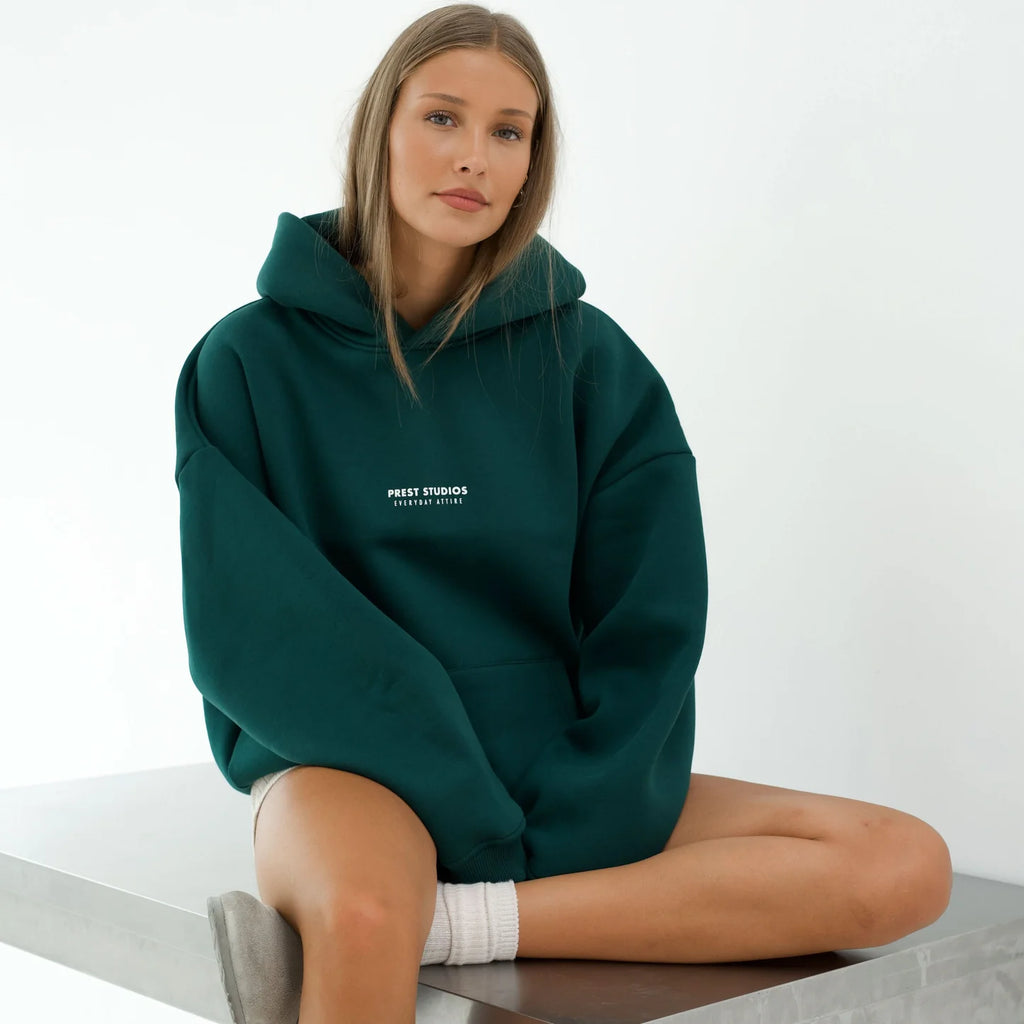 Minimalist Oversize Hoodie - Green