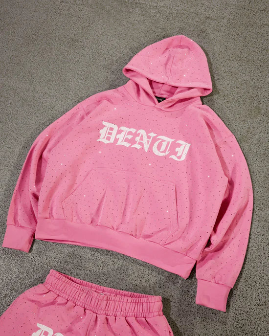 RHINESTONE TRACKSUIT - Pink