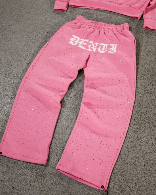RHINESTONE TRACKSUIT - Pink